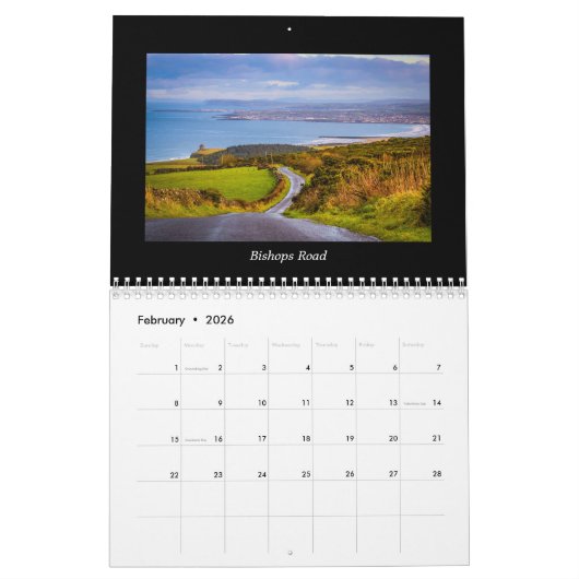 Calendrier Irlande du Nord Côte du Nord Merveilles (Feb 2026)