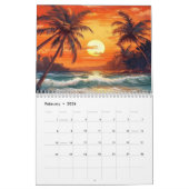 Calendrier Island Sunsets 2026 Tropical Paradise Art (Feb 2026)