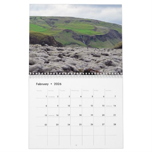 Calendrier Islande (Feb 2026)