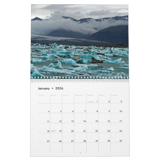 Calendrier Islande (Jan 2026)