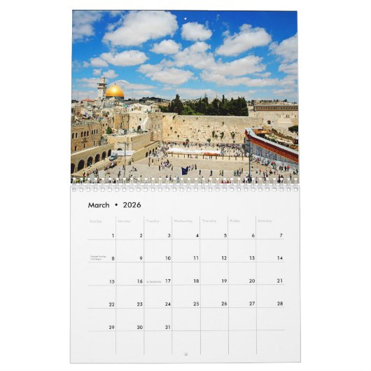 Calendrier israël (Mar 2026)