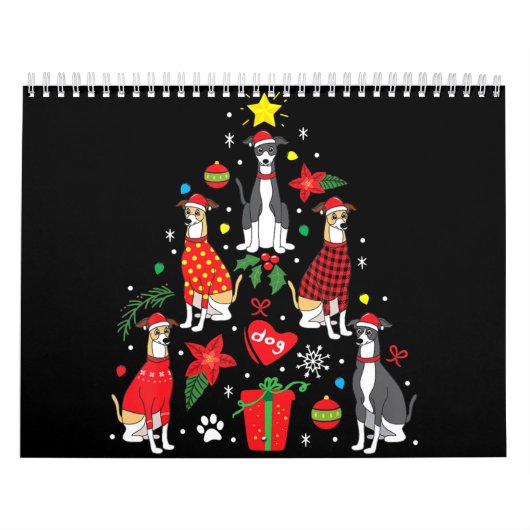Calendrier Italien Greyhound Ornament Arbre de Noël Chien Mam (Protection)