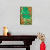 Calendrier Jade Green Red Gold Signes chinois Zodiac Jade
