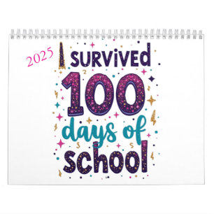 Calendrier J'ai survécu 100 jours de Conception Unicorne de l