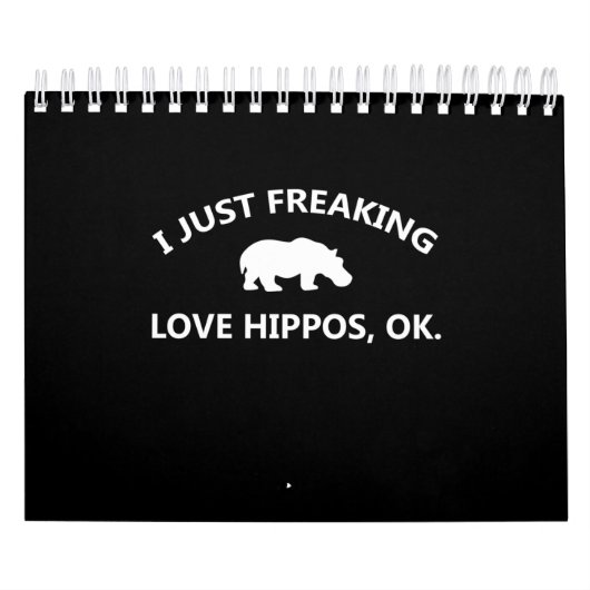 Calendrier J'Aime Juste Freaking Aimer Hippopotames Cadeau (Protection)