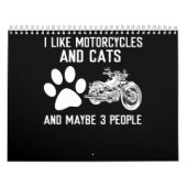 Calendrier J'Aime Les Motocyclettes Et Les Chats Un Don D'Art (Protection)