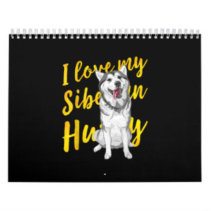 Calendrier J'Aime Mon Husky Sibérien Cadeau Amoureux des c