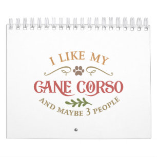 Calendrier J'Aime Mon Idée De Cane Corso Pour Amoureux des c