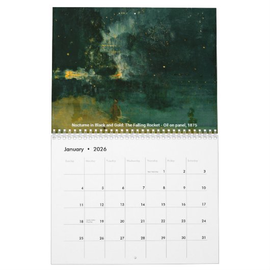 Calendrier James McNeill Whistler (Jan 2026)