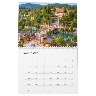 Calendrier Japan Shinto Shrines & Torii Gates Diorama Calenda