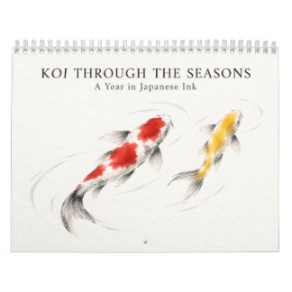 Calendrier Japanese Koi Fish Sumi-e Art Through the Seasons