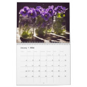 Calendrier Jardin de campagne - fleurs et jarres de mason (Jan 2026)