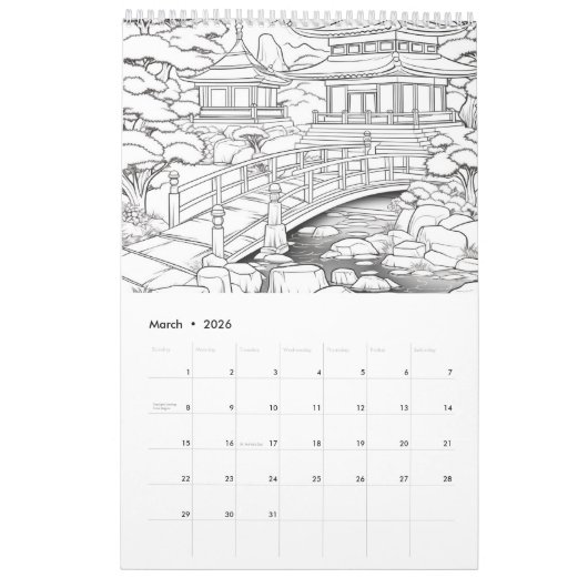 Calendrier Jardin Japonais Il vous-même (Mar 2026)