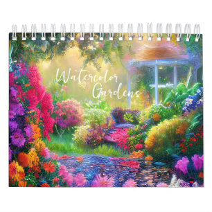 Calendrier jardins à l'aquarelle