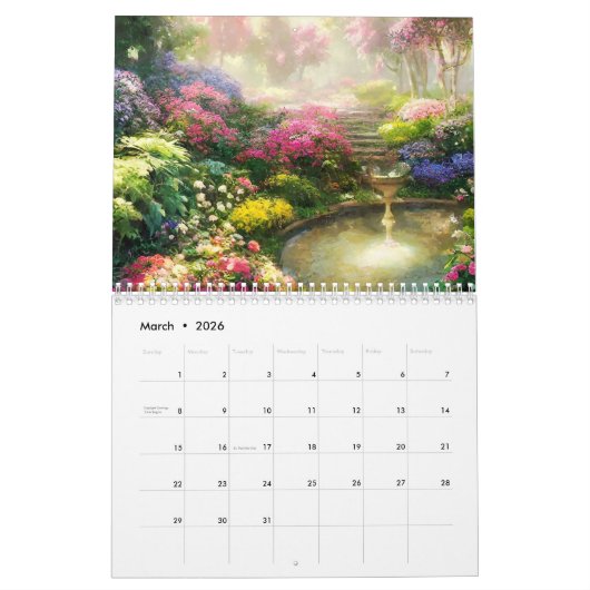 Calendrier Jardins enchantés (Mar 2026)