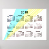 Calendrier Jaune Cyan 2018 par Janz Poster (Devant)