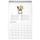 Calendrier jaune d'anniversaire de bande dessinée (Mar 2027)
