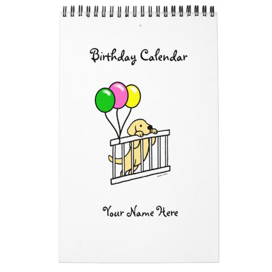 Calendrier jaune d'anniversaire de bande dessinée (Protection)