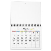 Calendrier jaune vierge pour enfants (Mar 2027)