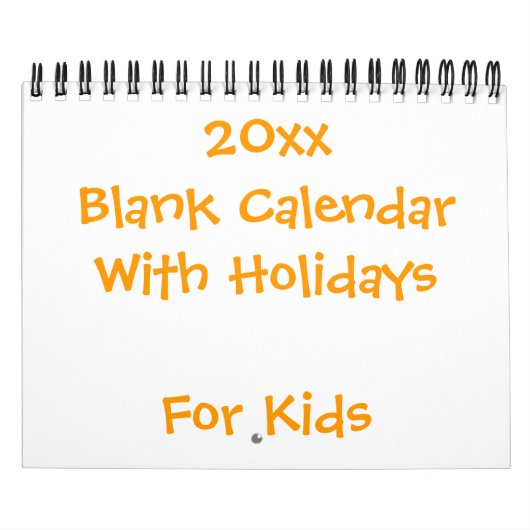 Calendrier jaune vierge pour enfants (Protection)