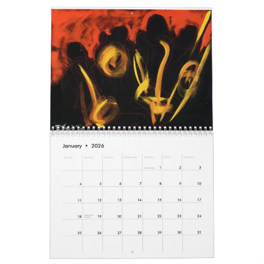 Calendrier Jazz Art par E.J. Gold (Jan 2026)