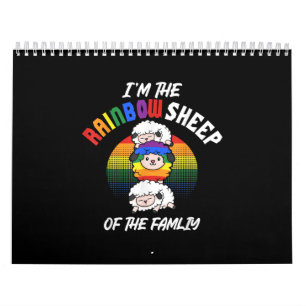 Calendrier Je Suis Le Mouton Arc-En-Ciel De La Famille Présen