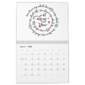 Calendrier Je T'Aime... Une Année D'Expressions Amoureuses (Mar 2026)