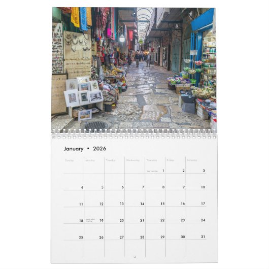 Calendrier Jérusalem 2026 (Jan 2026)