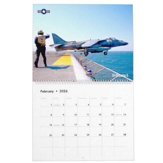 Calendrier JETS JARHEAD - AV-8B Harrier II (Feb 2026)