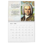 Calendrier Johann Sebastian Bach Citations et portraits (Mar 2026)