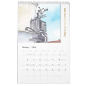 Calendrier Johann Sebastian Bach Monuments, Style Aquarelle (Feb 2026)