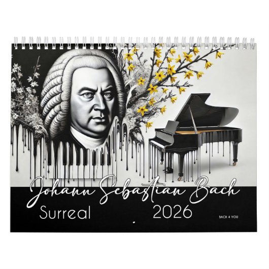 Calendrier Johann Sebastian Bach Portraits : Surreal 2026 (Protection)