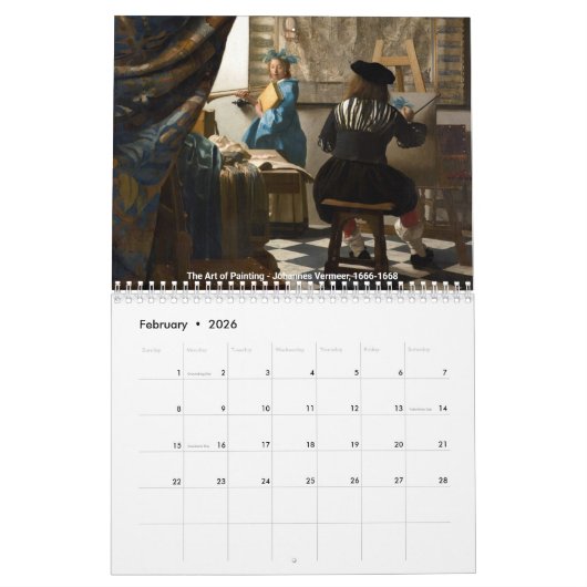 Calendrier Johannes Vermeer (Feb 2026)