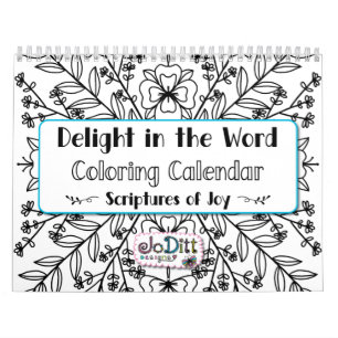 Calendrier Joie Bible Verse Floral Botanical Monthly Coloring