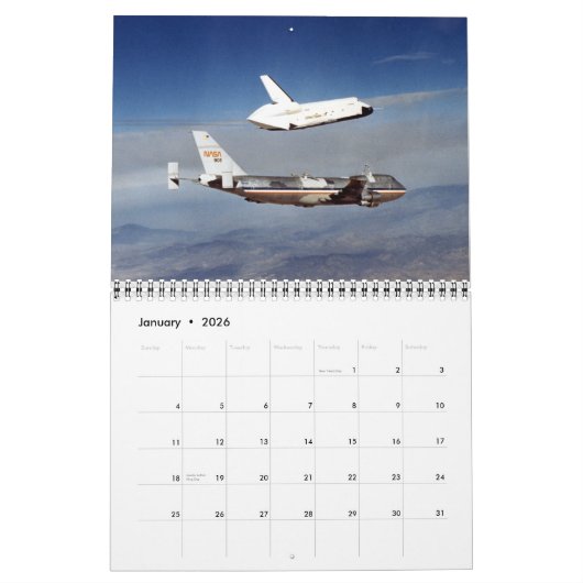 Calendrier Joignez-nous sur la navette spatiale (Jan 2026)