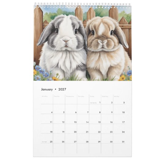 Calendrier Joli Lapin Lapin De Lop (Jan 2027)