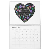 Calendrier Joli texte illustré de la Bible Versets Date perso (Feb 2026)