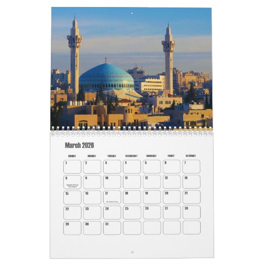 Calendrier Jordanie (Mar 2026)