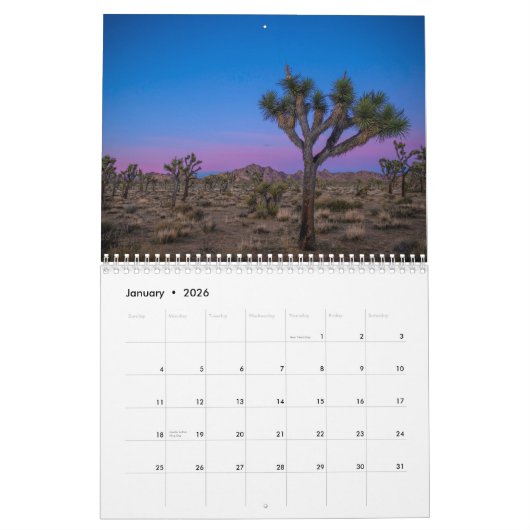 Calendrier Joshua Tree (Jan 2026)