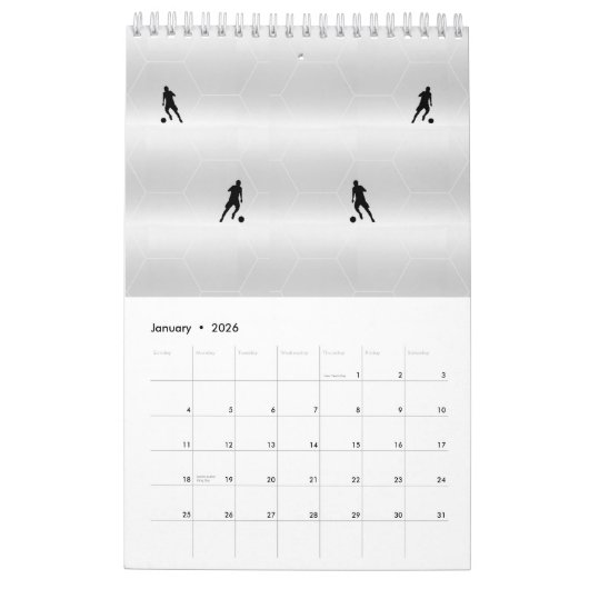 Calendrier Joueurs de football Page simple PetitCalendrier, B (Jan 2026)