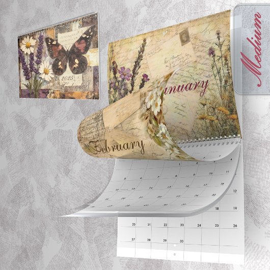 Calendrier Journal Vintage floral Junk 2025