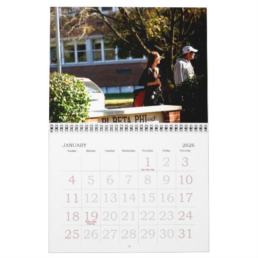 Calendrier Jours de Lafayette (Jan 2026)