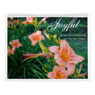 Calendrier Joyeux 2026 avec Versets de la Bible KJ