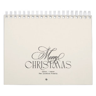 Calendrier Joyeux Noël Élégant Photo Personnalisée 3 Mois