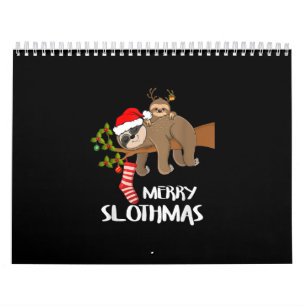 Calendrier Joyeux Sloth Santa Hat Noël aux amoureux