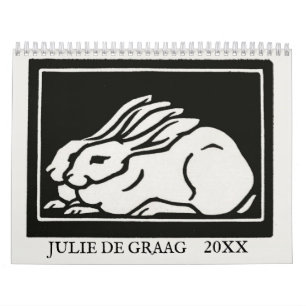 Calendrier Julie de Graag Art Nouveau Gravures sur Bois Année