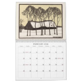Calendrier Julie de Graag Art Nouveau Gravures sur Bois Année (Feb 2026)
