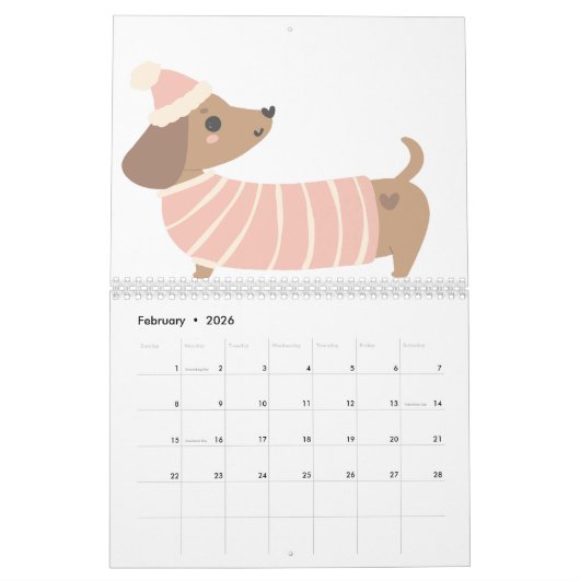 Calendrier kawaii (Feb 2026)