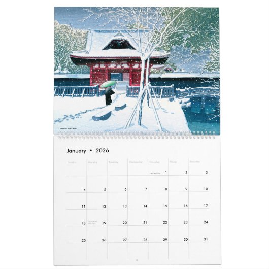 Calendrier Kawase Hasui Scenery 2 large (Jan 2026)