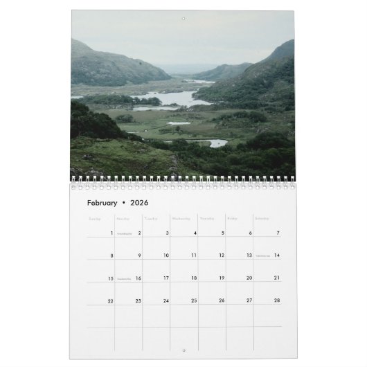 Calendrier Kerry du comté d'Irlande (Feb 2026)